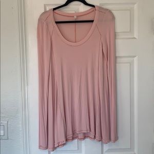 Free People Pink long sleeve soft top
